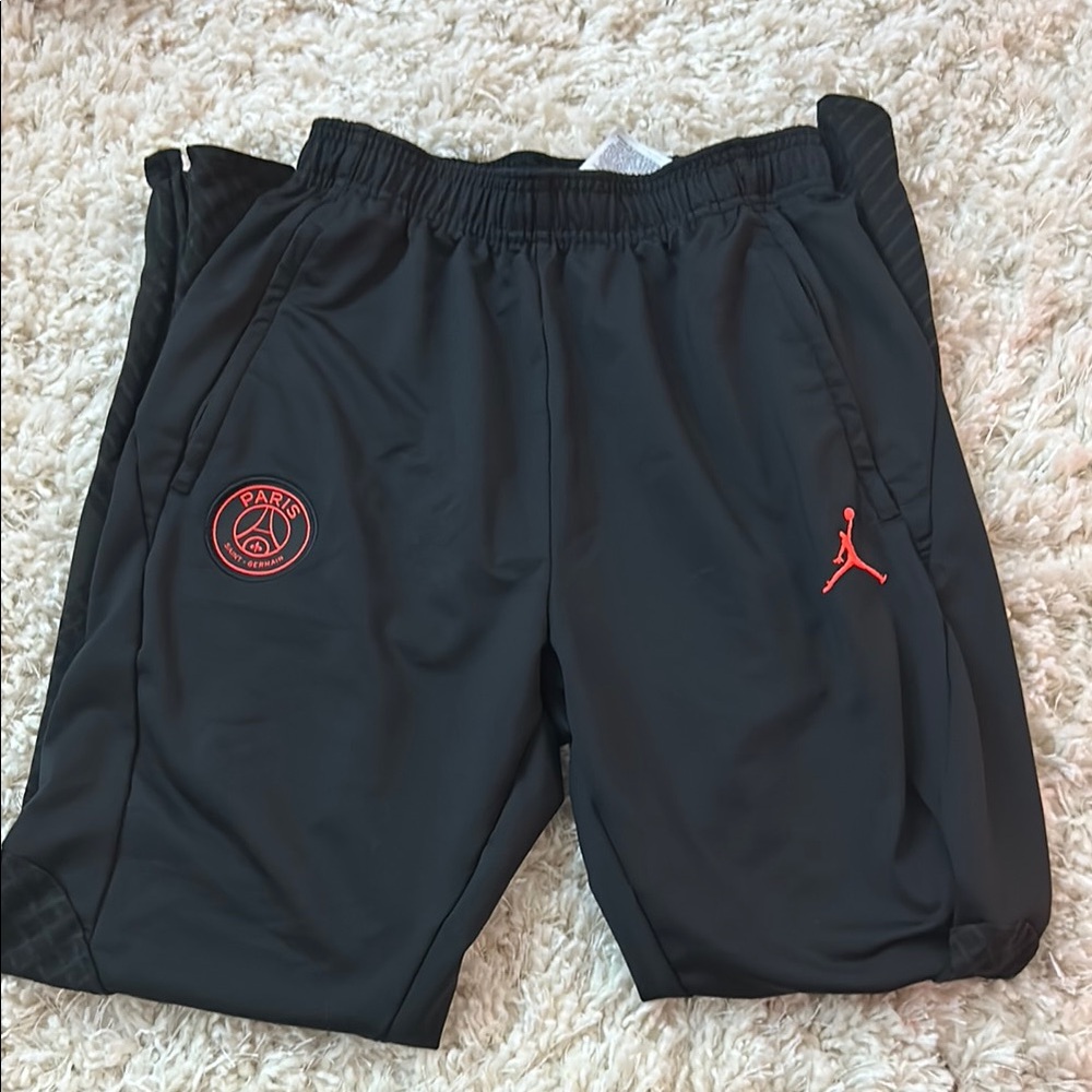 Jordan Black Slim Fit Shorts with Red Logo